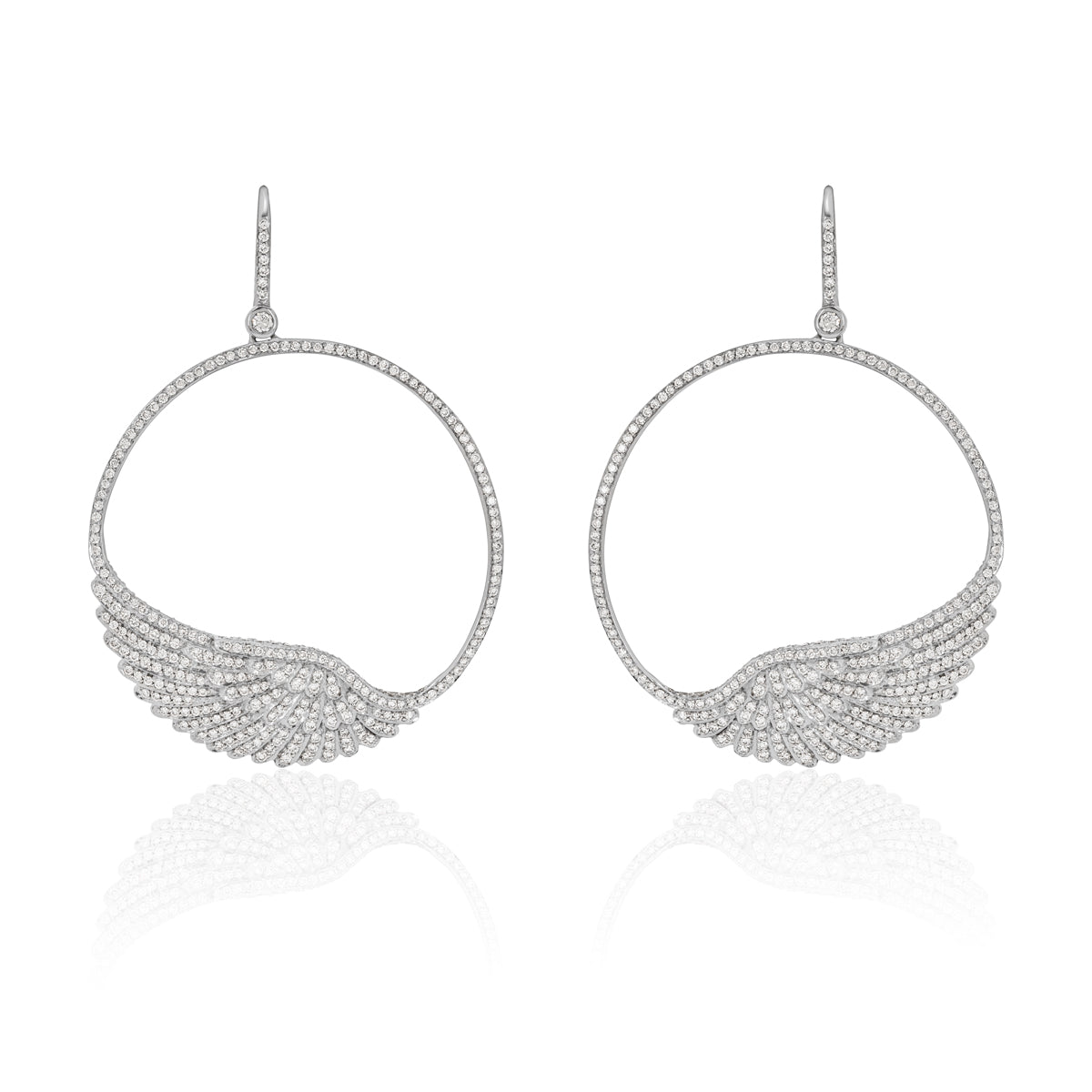 Garrard White Gold Wings Classic Diamond Earrings