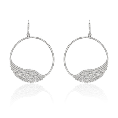 Garrard White Gold Wings Classic Diamond Earrings