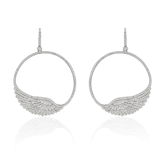 Garrard White Gold Wings Classic Diamond Earrings