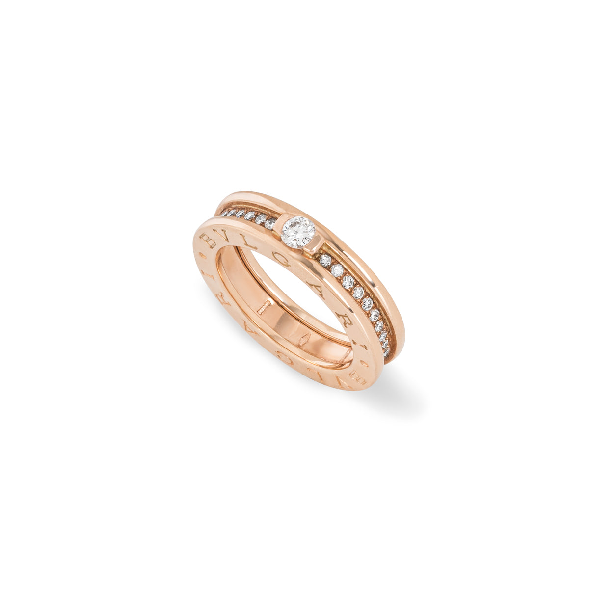 Bvlgari Rose Gold Diamond B.ZERO1 Ring 0.30CT F/VVS2