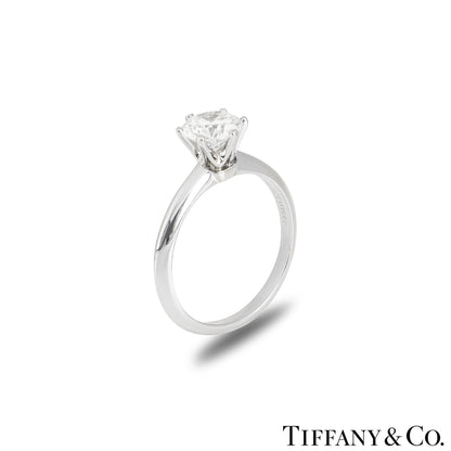 Tiffany & Co. Platinum Round Brilliant Cut Diamond Setting Ring 1.07CT E/VVS2