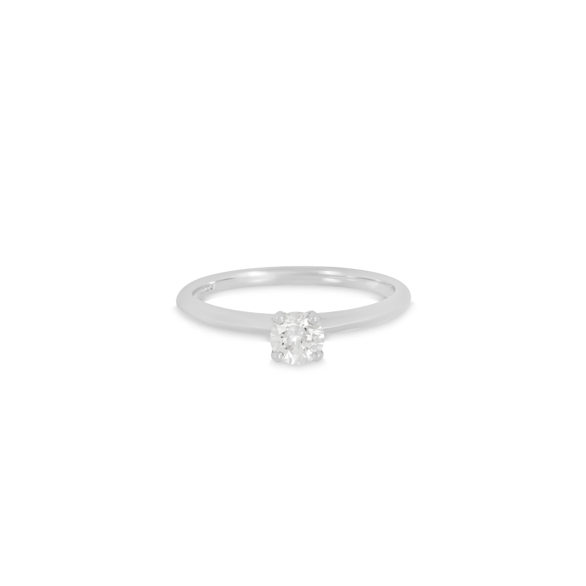 White Gold Round Brilliant Cut Diamond Ring 0.36CT H/SI1