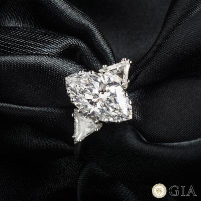 White Gold Marquise Diamond Ring 3.42ct D/VVS2