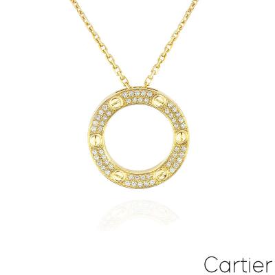 Cartier Yellow Gold Diamond Love Pendant 0.34ct B7058400