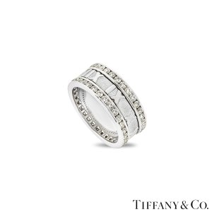 Tiffany & Co White Gold Diamond Atlas Ring