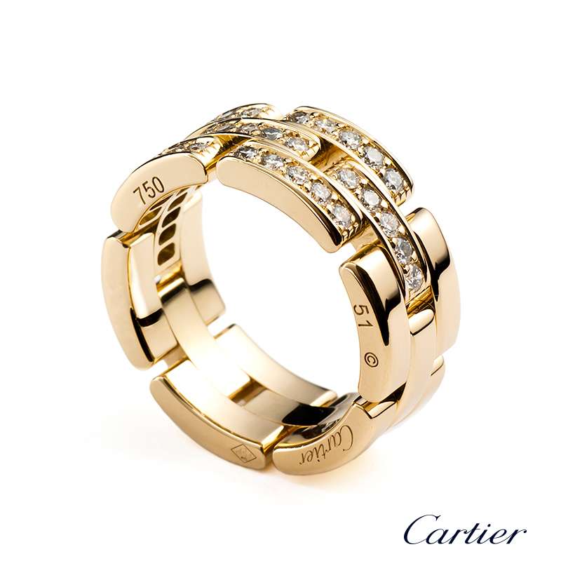 18YG Cartier Maillon Panth re Ring Size 51