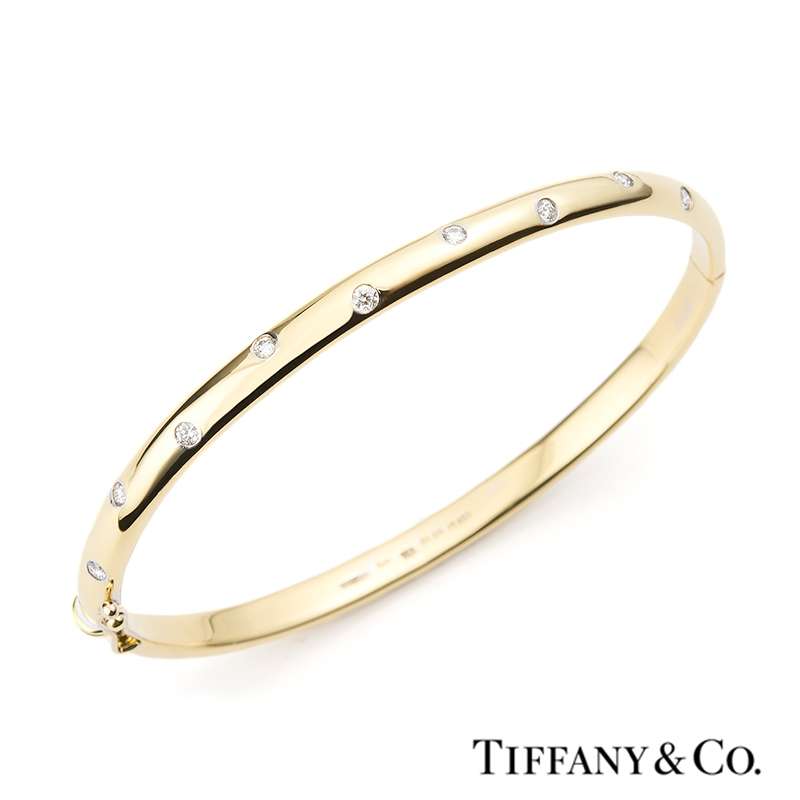 Tiffany & CO. Etoile 18K/Plat Diamond Bangle