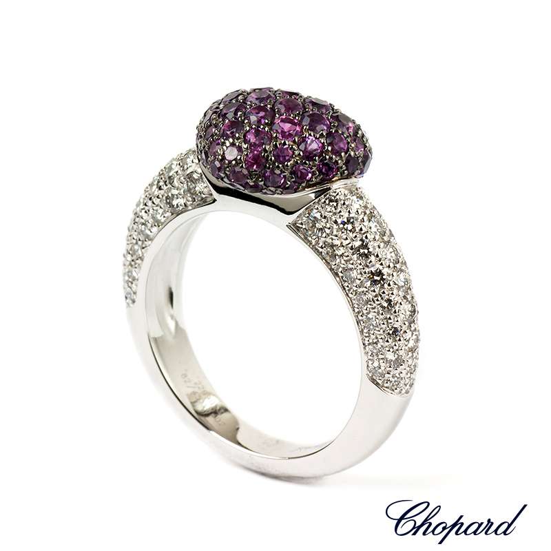 Chopard 18k White Gold Diamond and Amethyst Ring 82 4513 1733