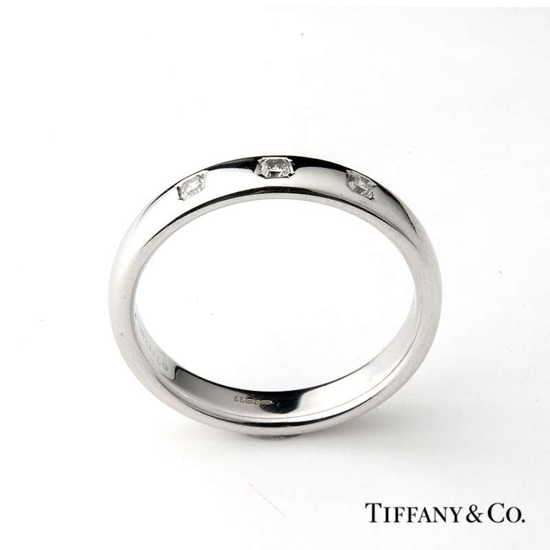 Tiffany Co Platinum Diamond Wedding Band Rich Diamonds   Pi030 1 1 