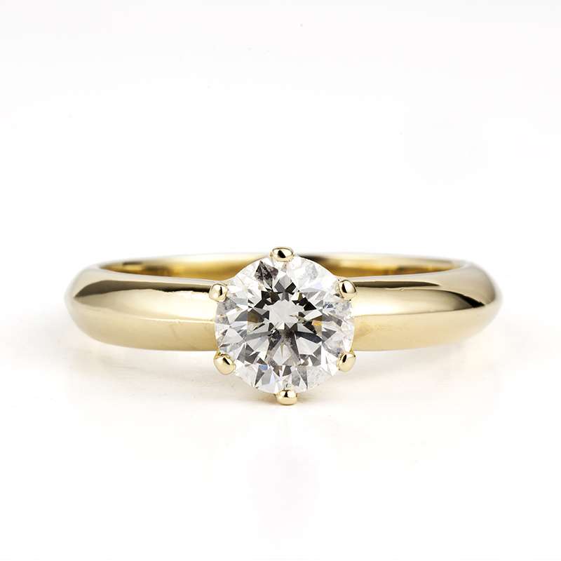 18ct Yellow Gold Round Diamond Ring 1.01ct I/SI1 | Rich Diamonds