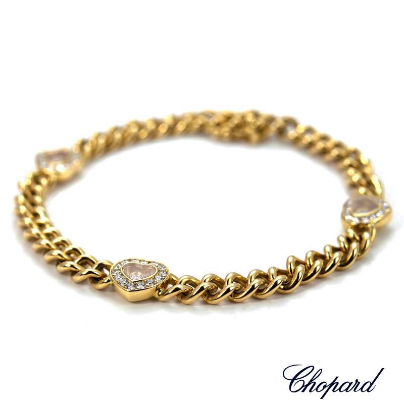 Chopard Bracelet Happy Diamond LOVE Heart Diamond K18 750 White Gold | eBay