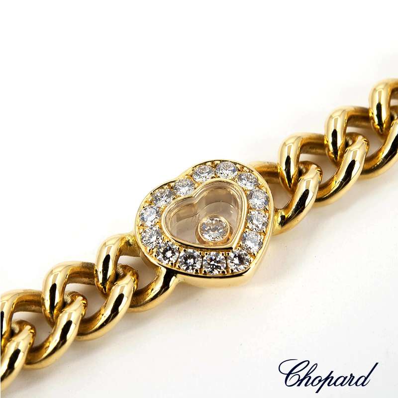 Chopard 18ct Yellow Gold Happy Diamonds Heart Bracelet | Rich Diamonds