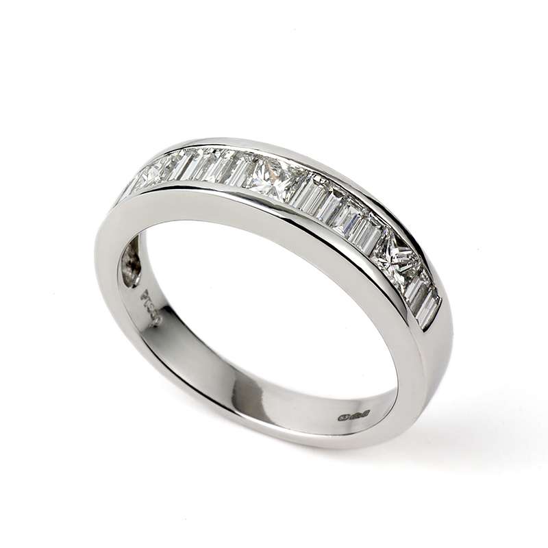 Plat 0.90TDW Half Eternity Ring | Rich Diamonds