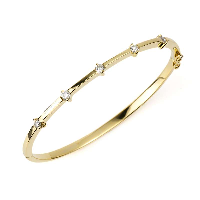 18YG Diamond 0.50TDW Hinge Bangle | Rich Diamonds