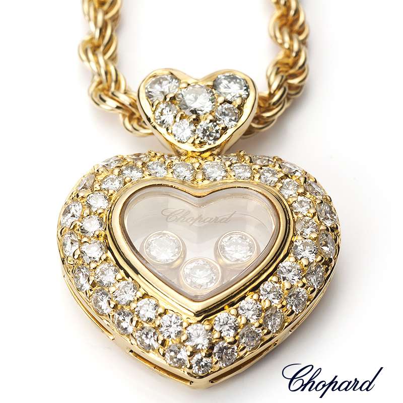 Chopard 18ct Yellow Gold Happy Diamonds Heart Pendant 79 1387 0001