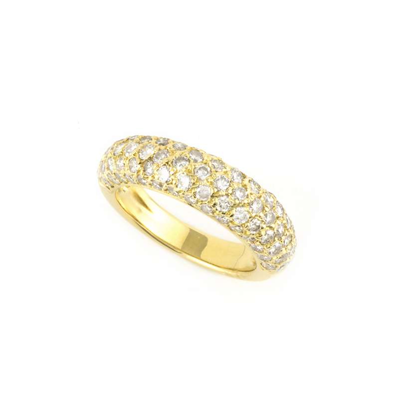 18k Yellow Gold Diamond Pave Set Diamond Ring | Rich Diamonds
