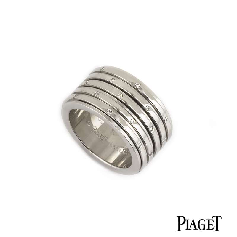 Piaget 18k White Gold Diamond Possession Ring Size 55 B P G34PO852