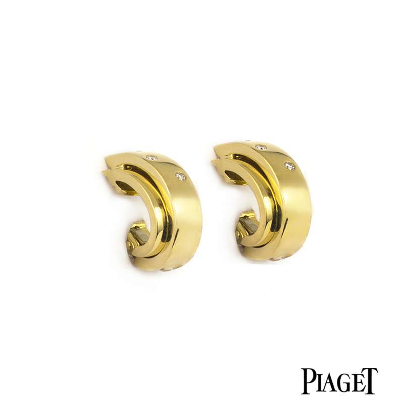 Piaget 18k Yellow Gold Diamond Set Possession Earrings B P