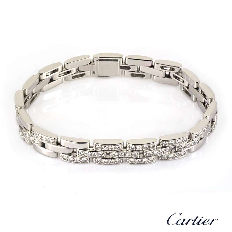 Cartier 18k White Gold Maillon Panthere Diamond Set ...