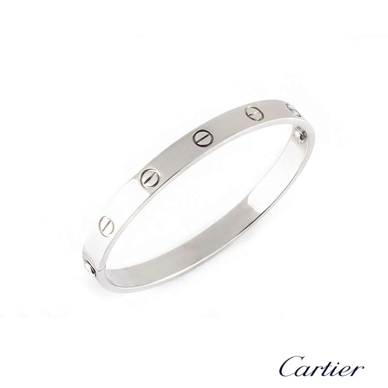 white gold screw bangle