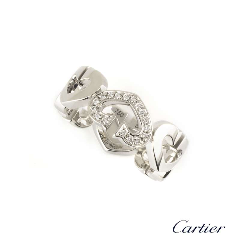 cartier double c heart ring