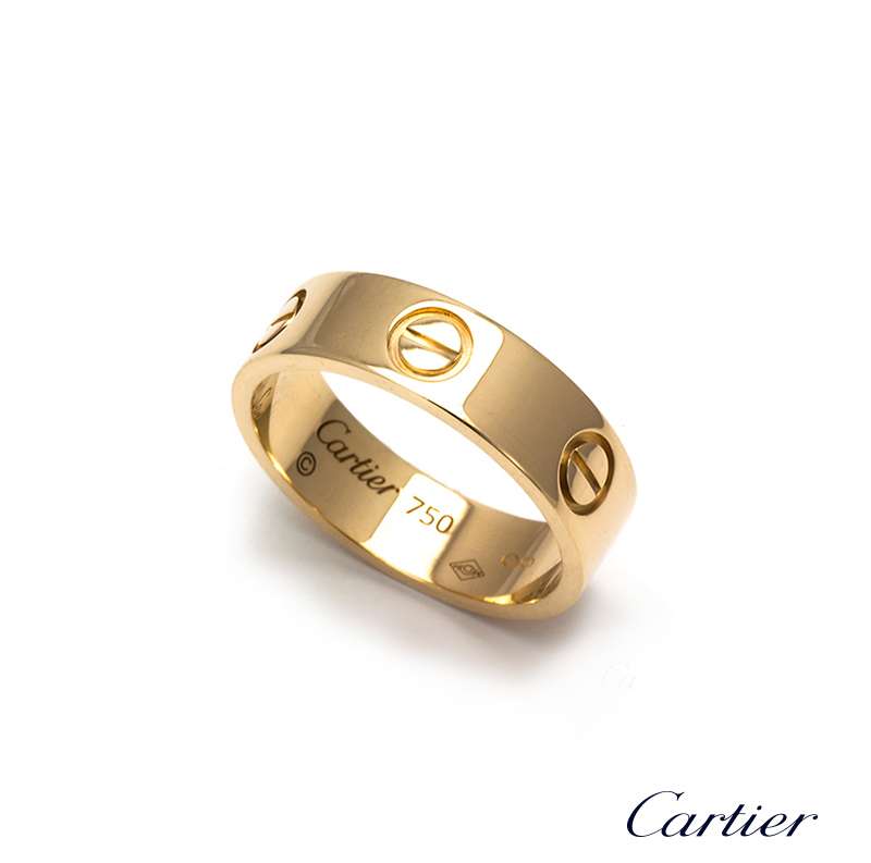 Cartier 18k Yellow Gold Love Ring Size 51 B4084600 | Rich Diamonds