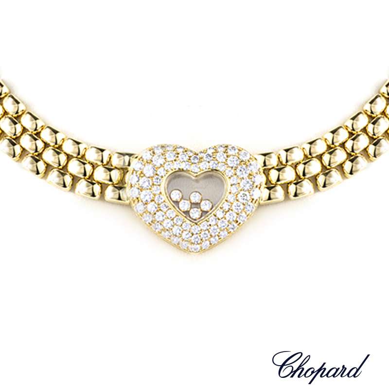 Chopard 18k Yellow Gold Happy Diamonds Necklace 81/5427-20 | Rich Diamonds