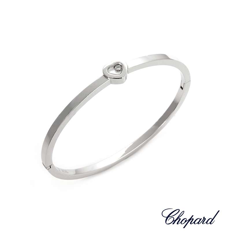 Chopard 18k White Gold Happy Diamonds Bangle 85 4354