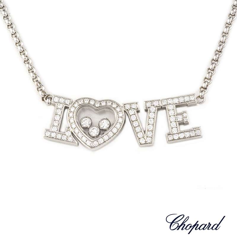 Chopard 18k White Gold Happy Diamonds Love Necklace B P 81 4875 0 Rich Diamonds