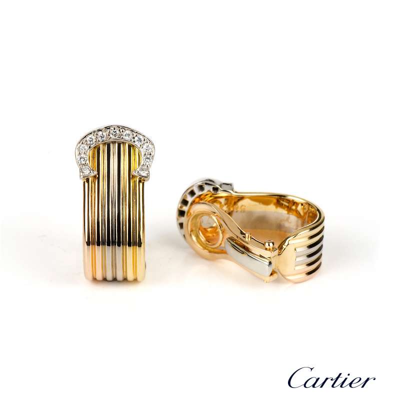 cartier tri color earrings