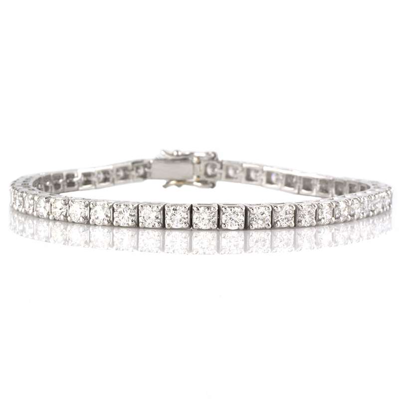 18k White Gold Diamond Line Bracelet 6.80ct | Rich Diamonds