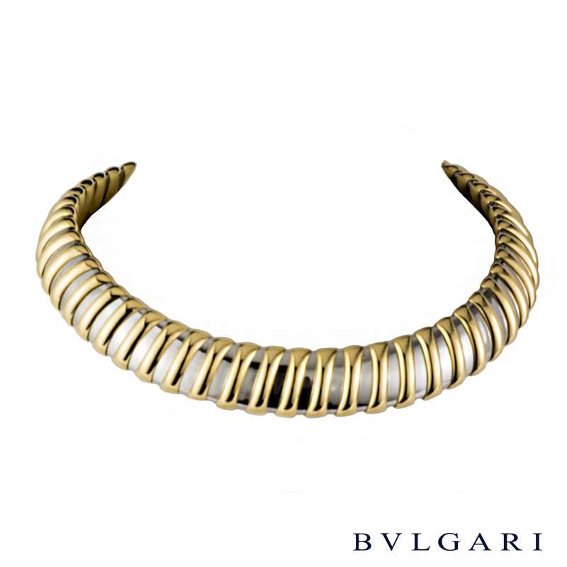 Bvlgari 18k Yellow Gold and Stainless Steel Tubogas Choker | Rich Diamonds