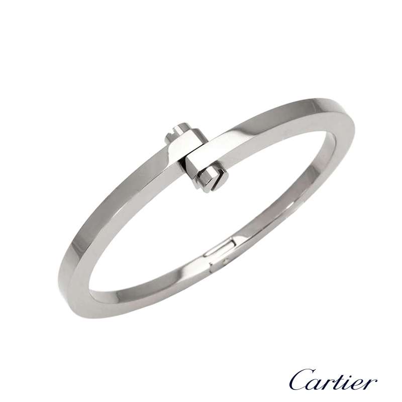 Cartier Menotte Handcuff White Gold Bangle Bracelet