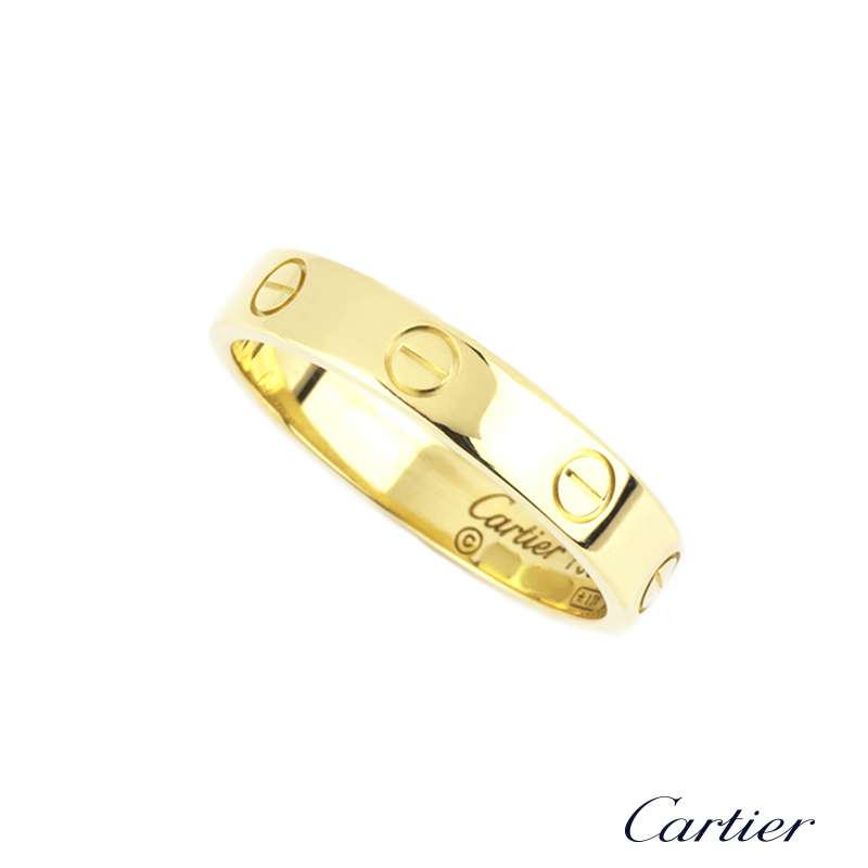 wiel Lach Binnen Cartier 18k Yellow Gold Love Wedding Ring Size 57 | Rich Diamonds