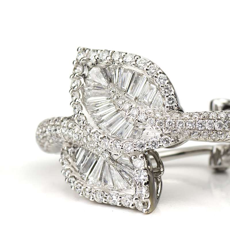 18ct White Gold Diamond Floral Earrings 2.40ct Total | Rich Diamonds