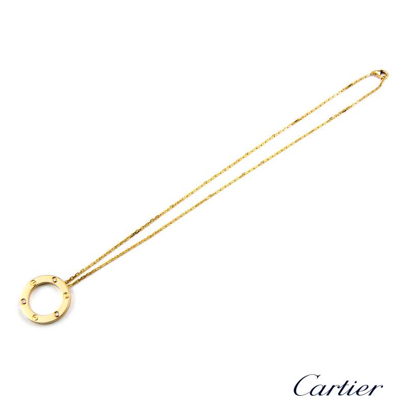 18k Yellow Gold and Diamond Cartier Love Necklace. B7014500