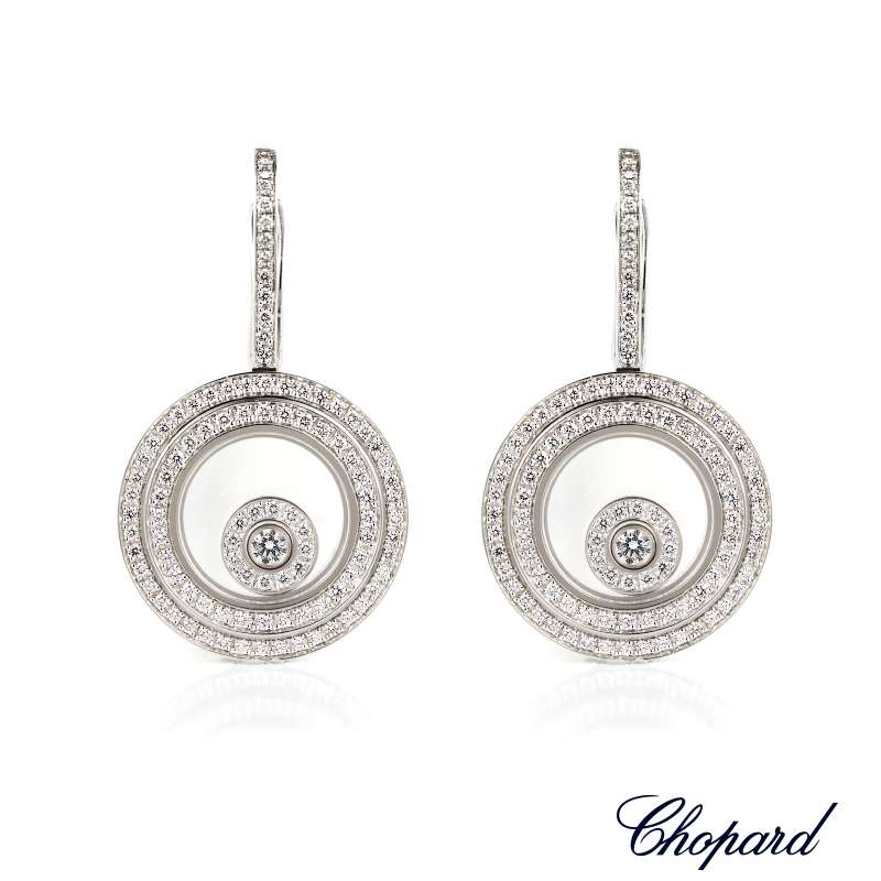 Chopard Happy Bubbles White Gold Diamond Earrings 836983-1001