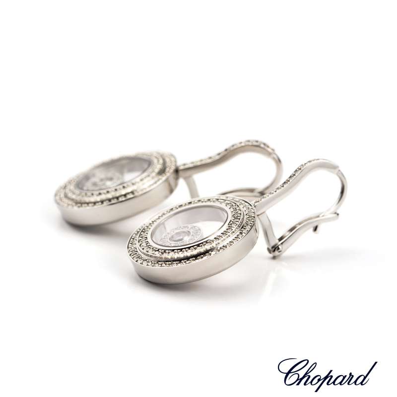 Chopard Happy Bubbles White Gold Diamond Earrings 836983-1001