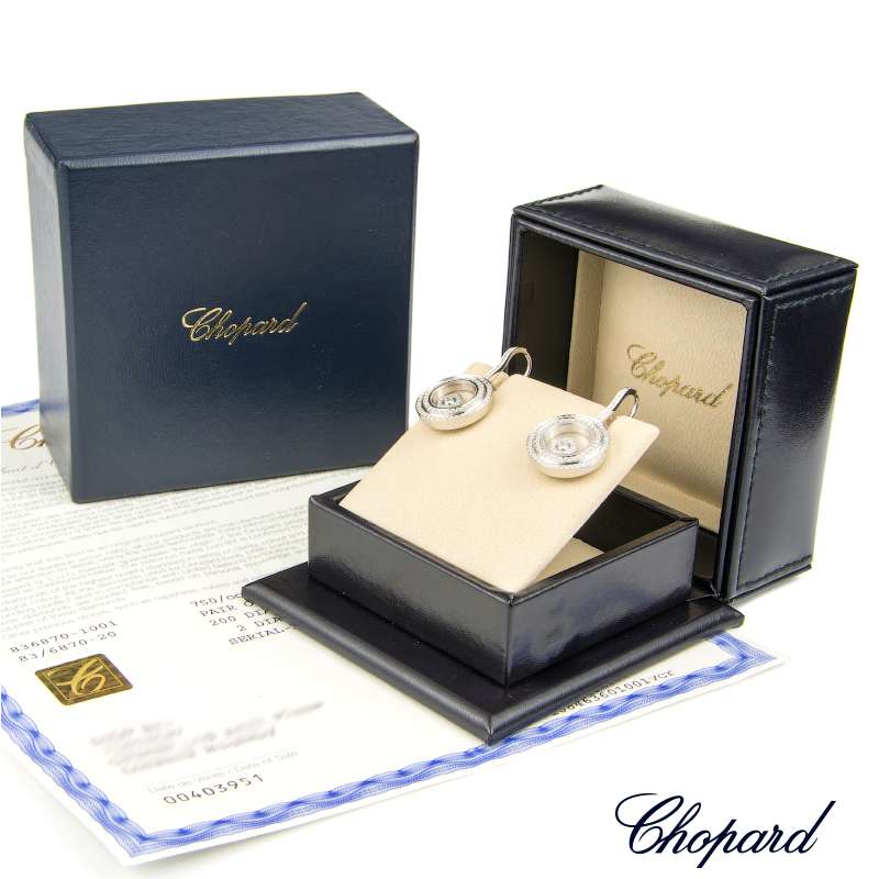 Chopard Happy Bubbles White Gold Diamond Earrings 836983-1001