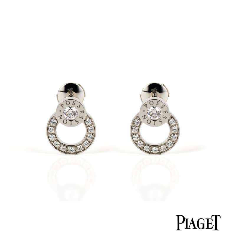 Piaget 18k White Gold Diamond Possession Earrings 0.44ct Rich