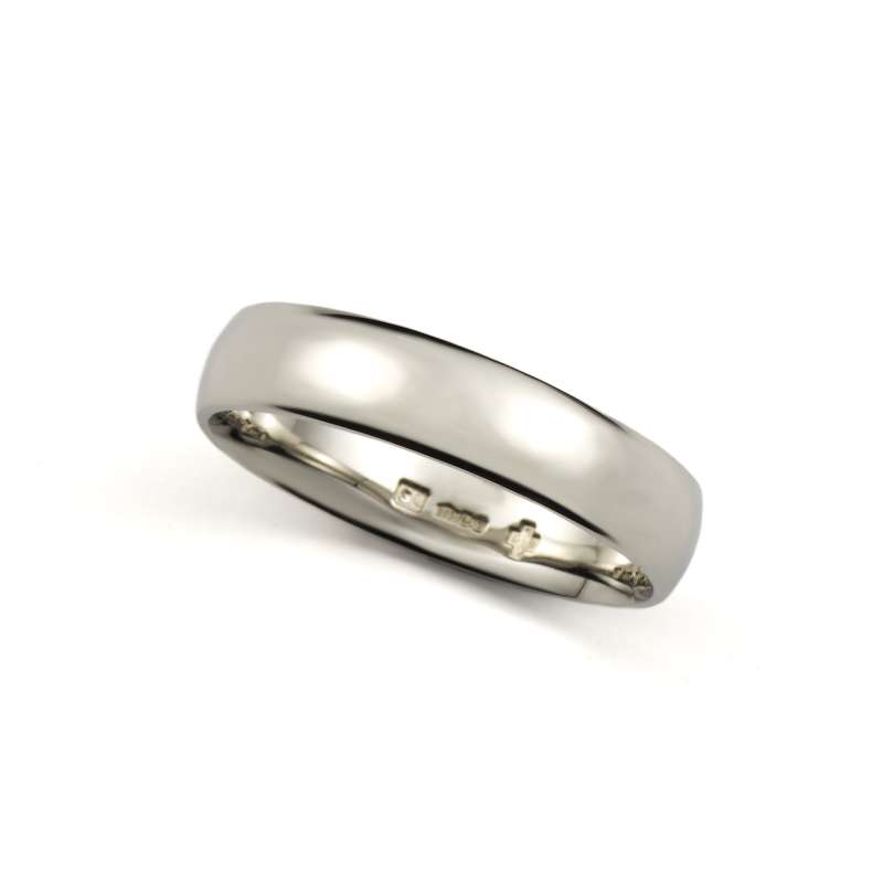 5mm Court Style Wedding Band in Platinum | Rich Diamonds