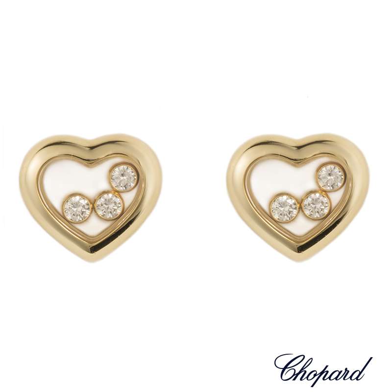 Chopard 18K Yellow Gold Happy Diamonds Earrings 83 4661 Rich