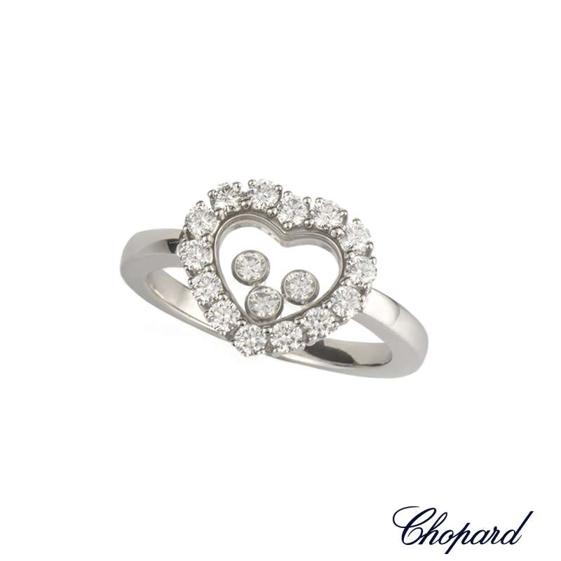 Chopard 18k White Gold Happy Diamonds Heart Ring