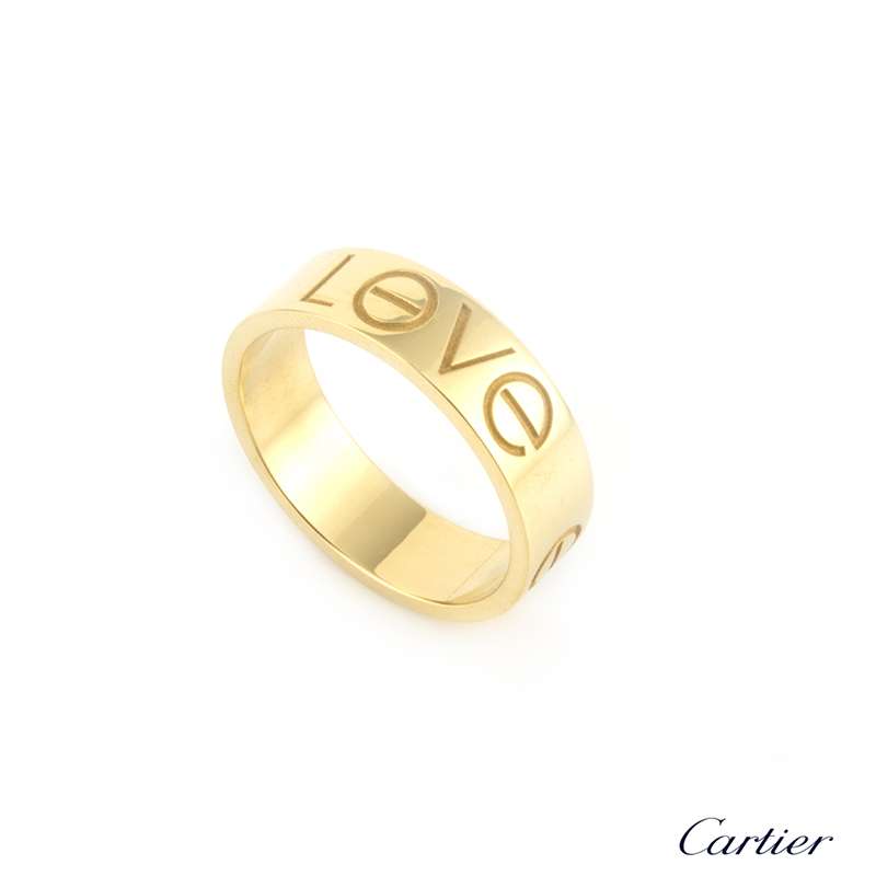 Cartier 18k Yellow Gold Love Ring Size 54 B4085400 | Rich Diamonds