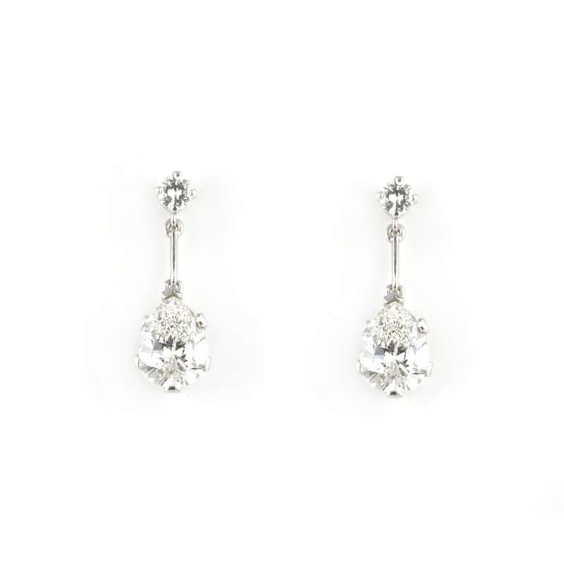 Earrings 18K Pearl & Diamond Drop Earrings - 18K White Gold Drop, Earrings  - EARRI228599