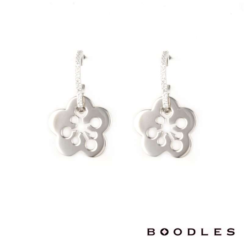 Boodles 18k White Gold Diamond Blossom Earrings 0.30ct | Rich Diamonds