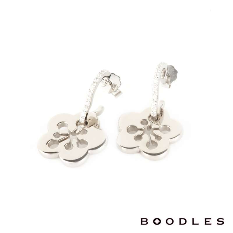 Boodles 18k White Gold Diamond Blossom Earrings 0.30ct | Rich Diamonds