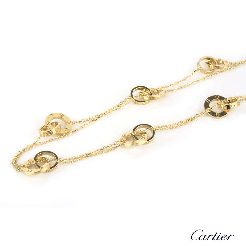 Cartier 18k Yellow Gold Love Necklace B P Rich Diamonds