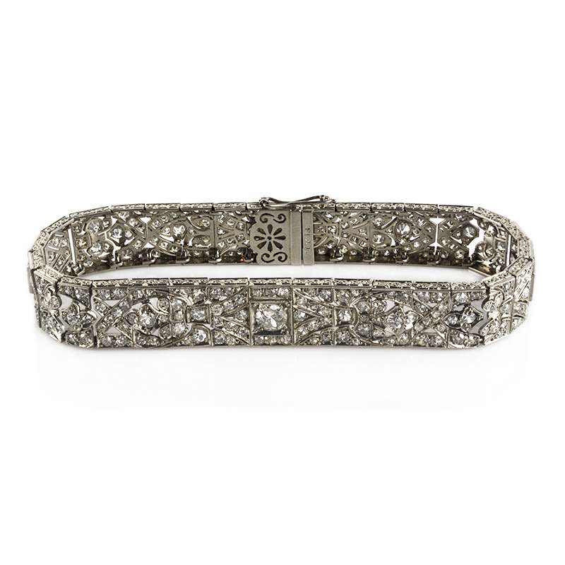 Platinum and Diamond Bracelet 11.00ct c.1920 | Rich Diamonds