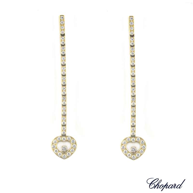 Chopard 18k Y G Happy Diamonds Drop Earrings 0.98ct B P 834755 0001